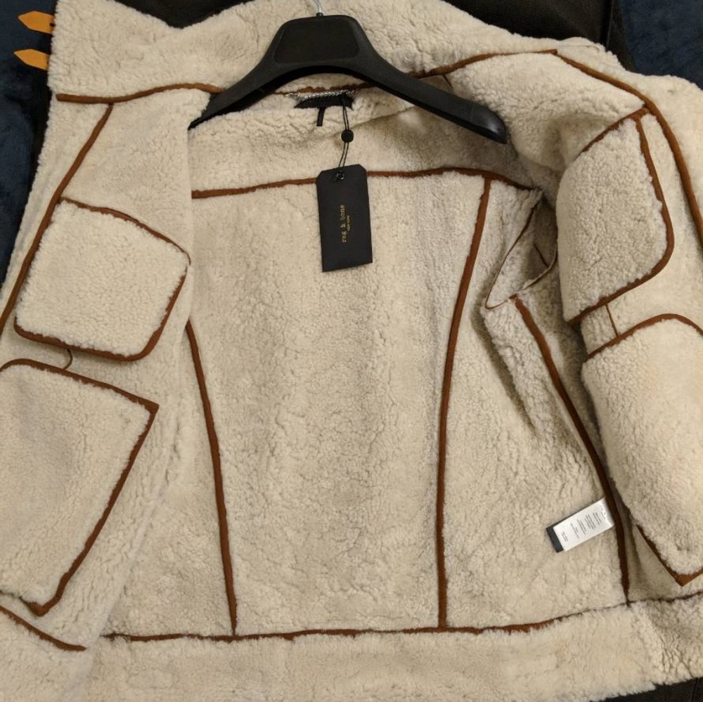 Rag & Bone Natalie Shearling Jacket M - Picture 2 of 8
